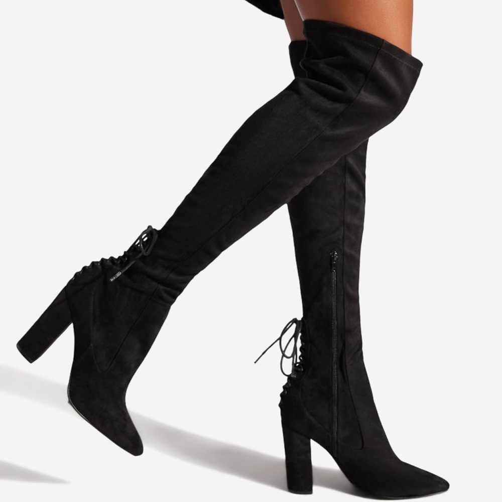 Black Thigh High Boots